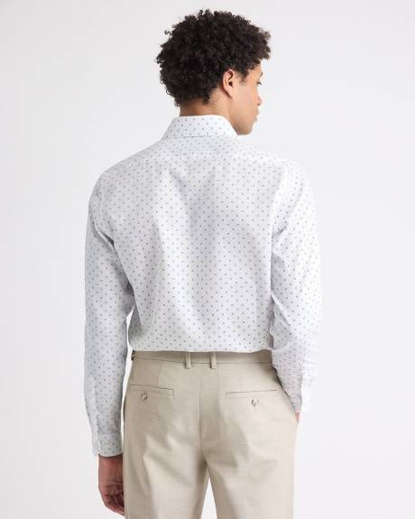 Tailored-Fit Dress Shirt with Geometric Pattern