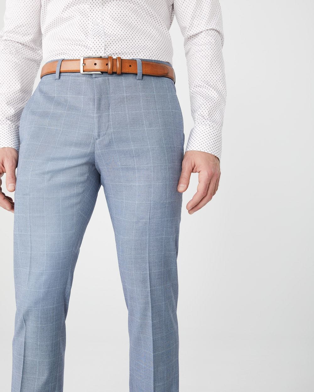 Slim fit light blue windowpane suit pant | RW&CO.