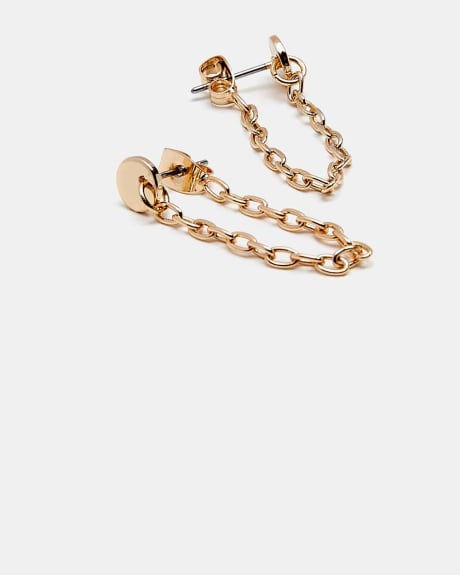 Studs with Chain Hoop Earrings