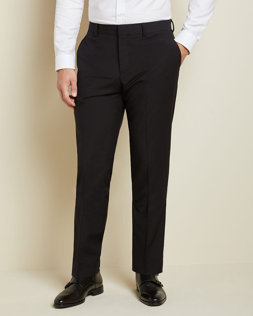 Essential Athletic Fit black wool-blend suit Pant
