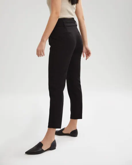 High-Waist Pleated Paperbag Ankle Pant - 28"