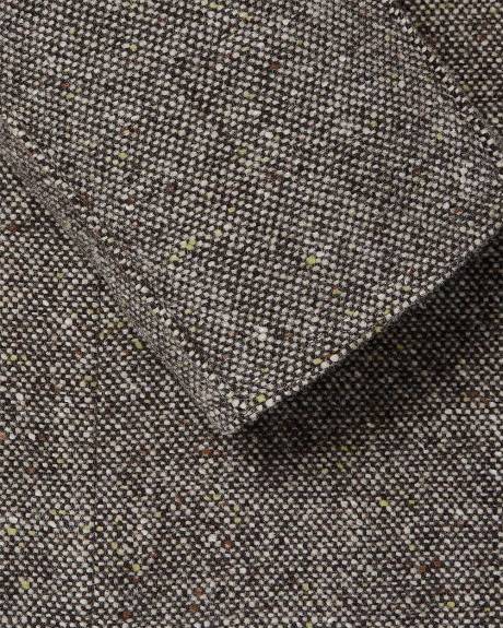 Veston Ample en Tweed à Un Bouton