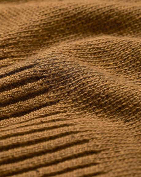 Pull Moucheté à Col Rond et Manches Longues