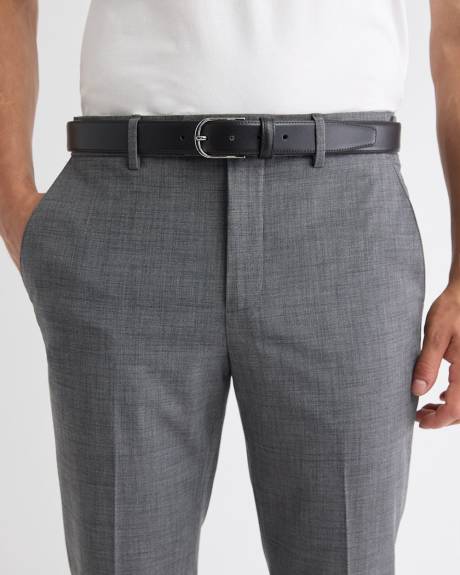 Dressy Leather Belt with Round Buckle