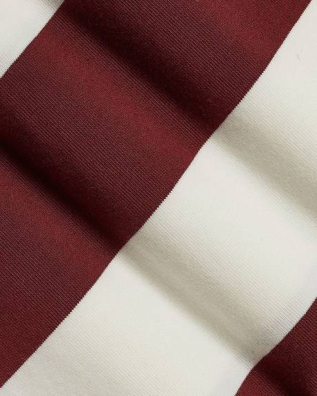 Striped Loose Short-Sleeve Crew-Neck Tee