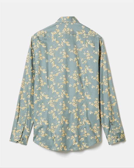 Slim-Fit Dress Shirt with Floral Pattern