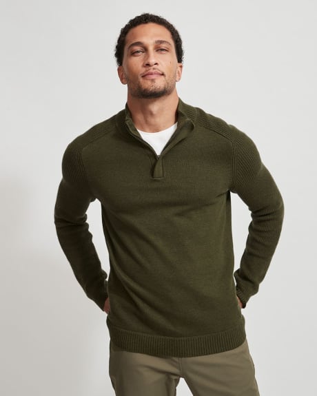 Essential Zipped Mock-Neck Sweater