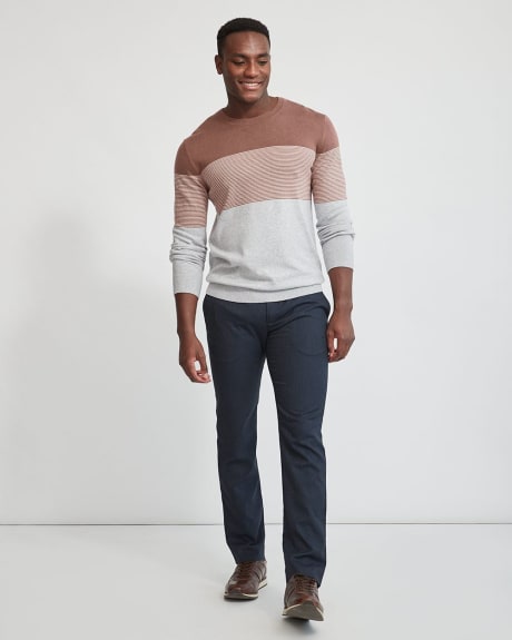 Organic Cotton Colour Block Crew-Neck Sweater