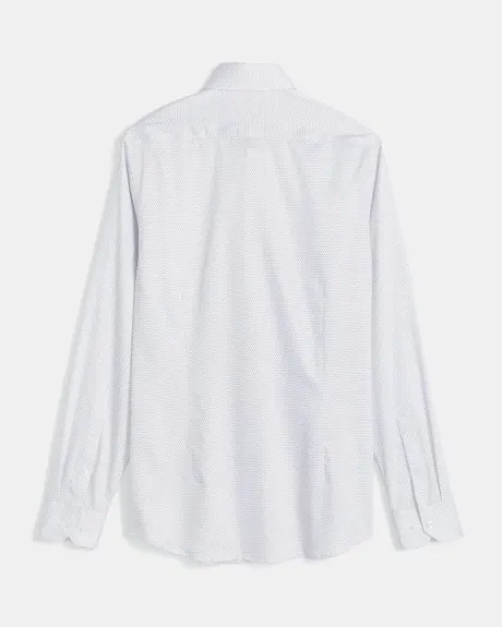 Chemise Habillée Blanche à Coupe Étroite et Motif Géométrique
