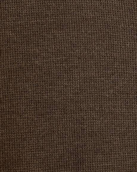 Long-Sleeve Henley Waffled Tee
