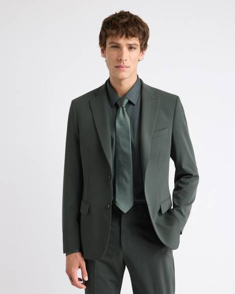Slim-Fit Dark Green Suit Blazer