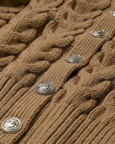 Long-Sleeve Collared Cardigan