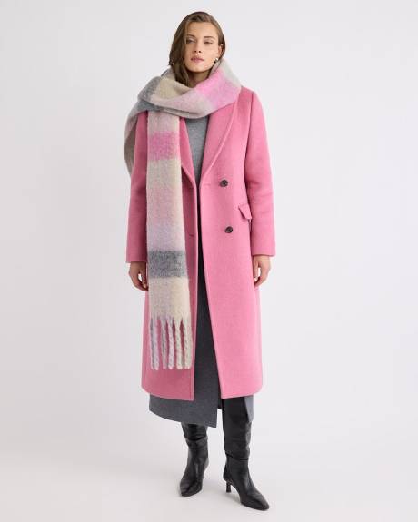 Wool-Blend Long Double-Breasted Coat