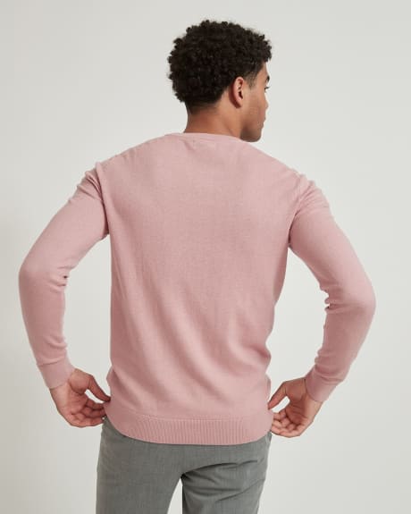 Textured Crew-Neck Pullover Sweater