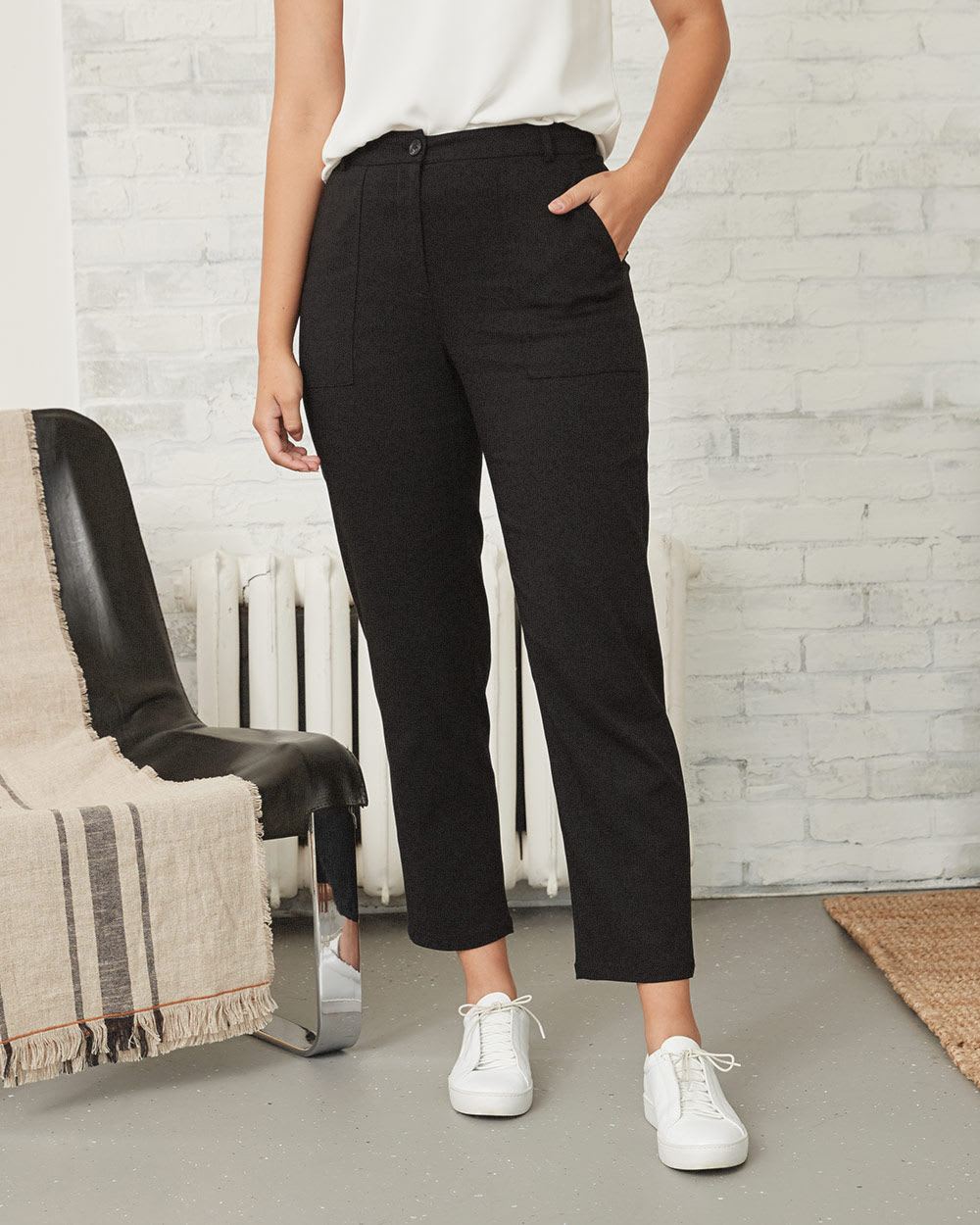 Twill High-Waisted Cargo Tapered Pant - 28"
