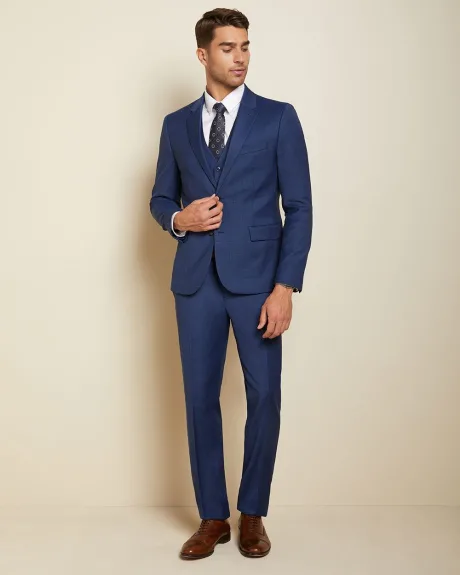 Essential Tailored Fit Blue Wool-Blend Suit Pant - 34''