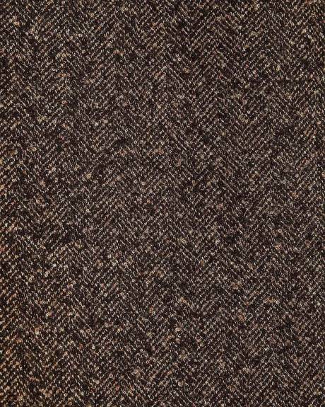 Straight Herringbone Mini Skirt