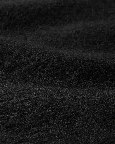 Veste Sans Manches à Col Roulé en Tricot Pelucheux