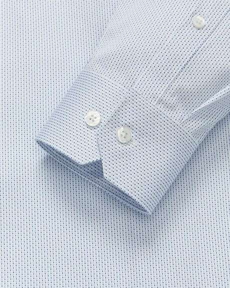 Slim Fit Micro Geometric Pattern Dress Shirt
