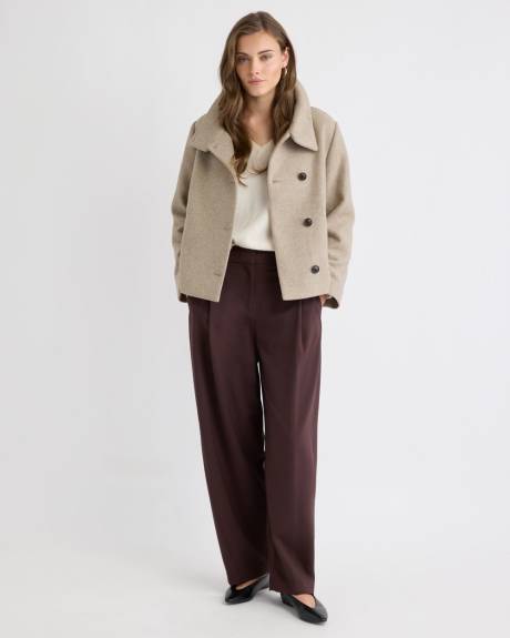 Wool-Blend Funnel-Neck Jacket