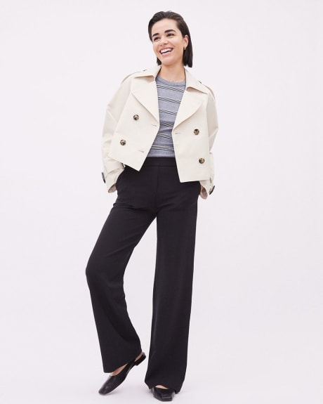 Pull-On Mid-Rise Wide-Leg Pant
