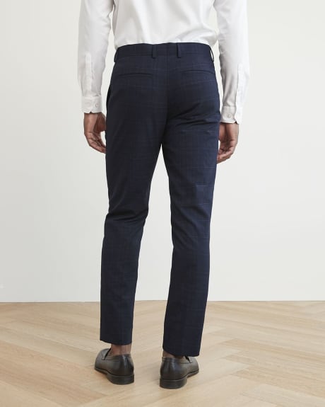 Slim-Fit Navy Checkered Suit Pant