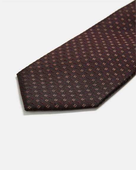 Regular Tie with Square Geometric Pattern
