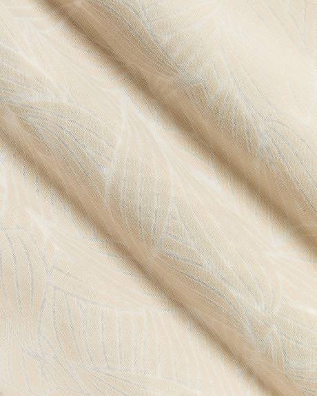 Short-Sleeve Shirt with Camp Collar with Tonal Pattern