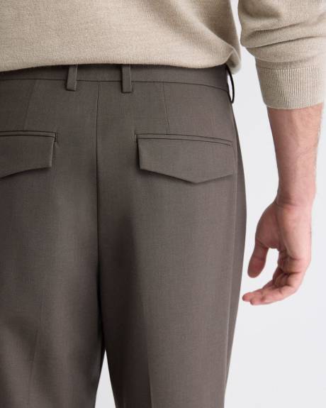 Wool-Blend Tapered-Leg Pleated Dress Pant