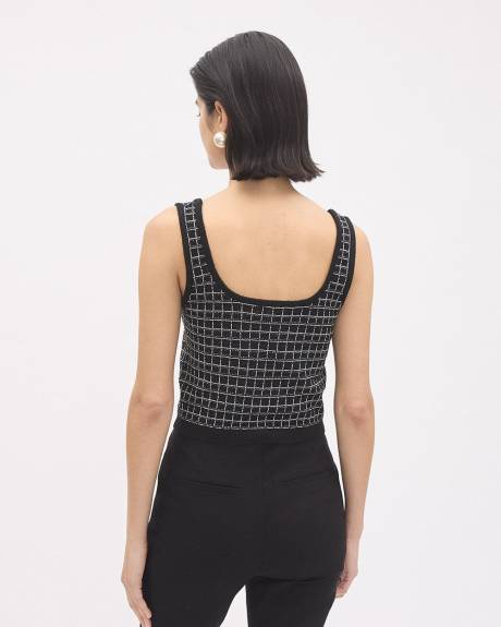 Camisole Carreaut&eacute;e &agrave; Encolure Carr&eacute;e
