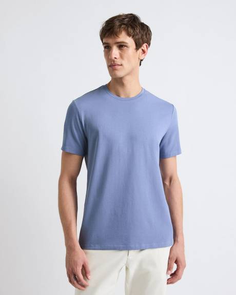 T-Shirt Uni &agrave; Col Rond en Coton Supima (R)