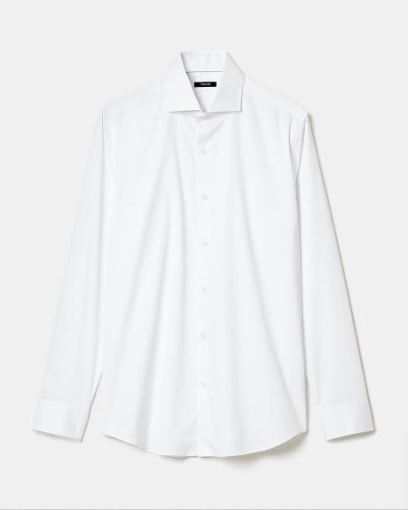 Chemise Habillée Blanche à Coupe Ajustée avec Motif Discret