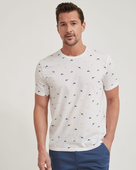 Crew-Neck T-Shirt with All-Over Print