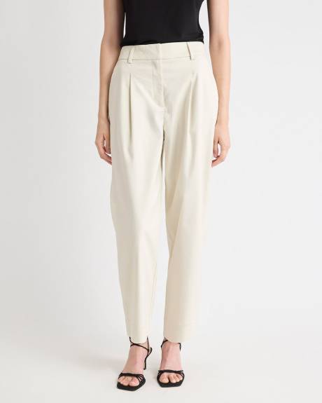 Twill High-Rise Barrel Ankle Pant