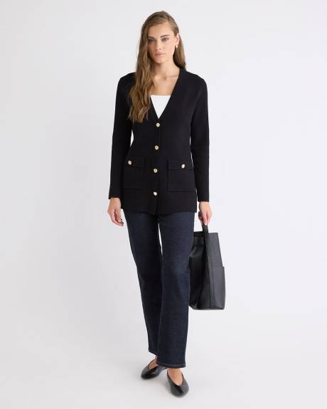 Long-Sleeve Long Cardigan