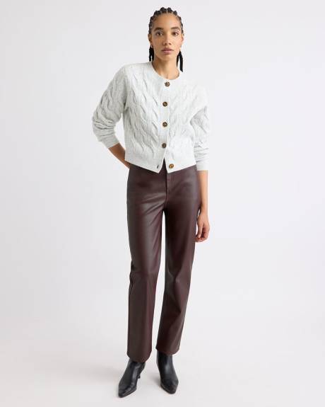 High-Rise Straight-Leg Faux-Leather Pant