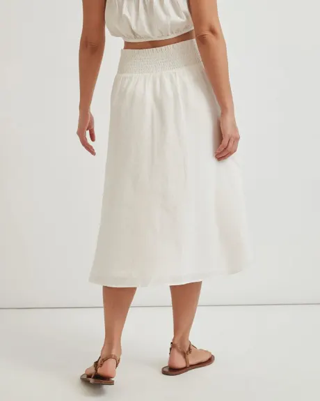 Cotton Voile Pull-On Flare Beach Skirt