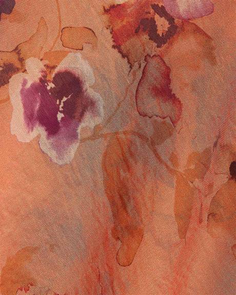 Blouse à Manches Courtes à Volants et Col V