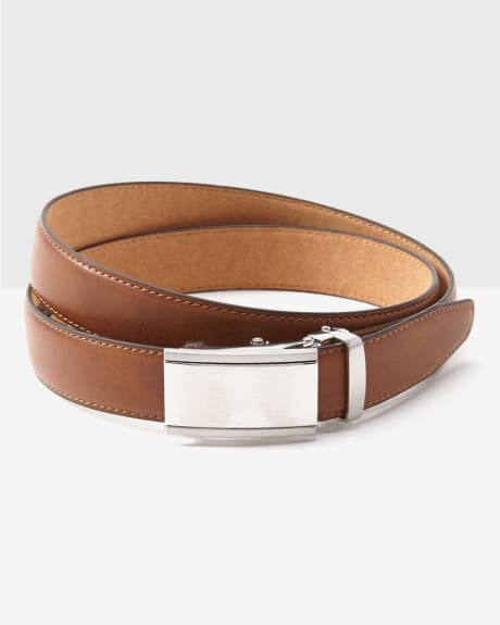 Leather Belt with Automatic Buckle