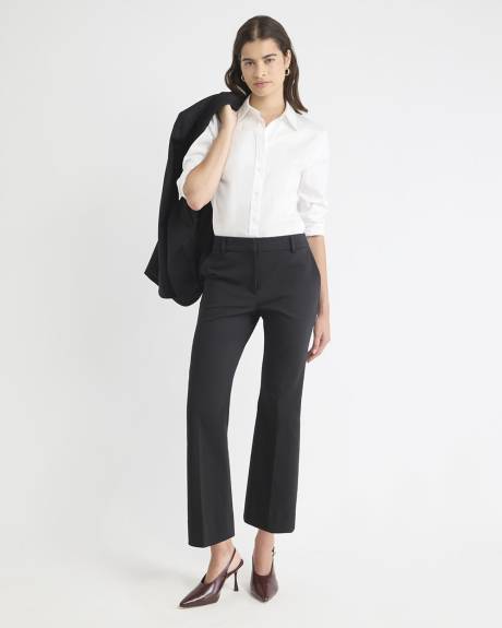 Limitless Black Mid-Rise Flare-Leg Ankle Pant