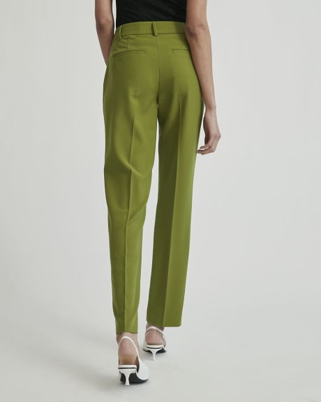 Mid-Rise Straight Leg Pant with Pleats