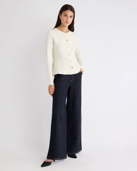 Buttoned-Down Peplum Cardigan