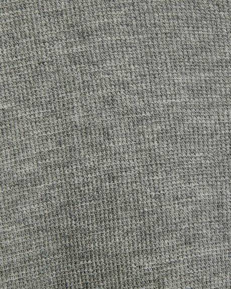 Long-Sleeve Henley Waffled Tee