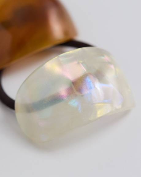 Hair Elastics with Acrylic Plate - Set of 2