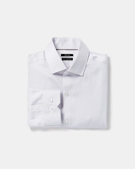 Slim Fit Dress Shirt With Small Floral Pattern