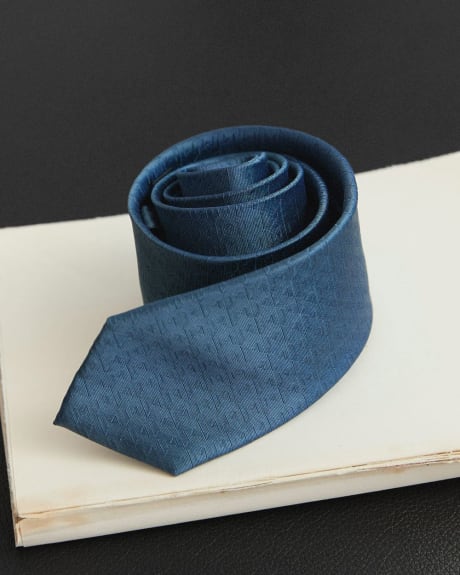 Regular Blue Textured Tie