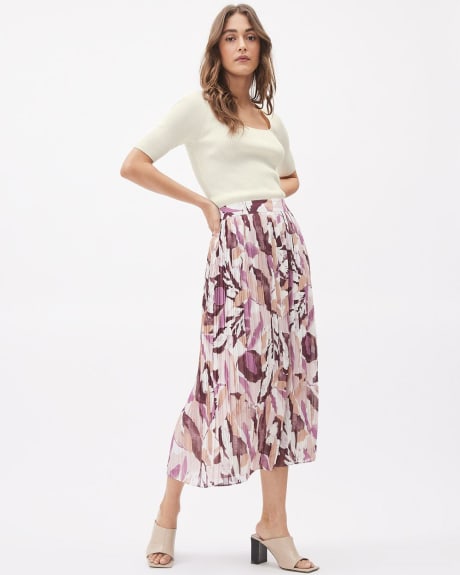 Pleated High-Rise A-Line Maxi Skirt