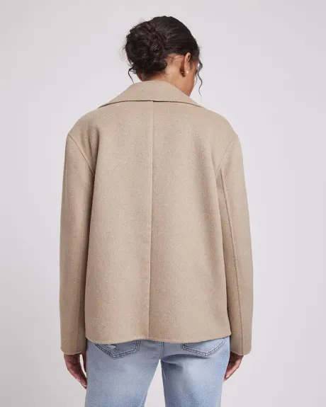 Double-Breasted Caban Wool Coat