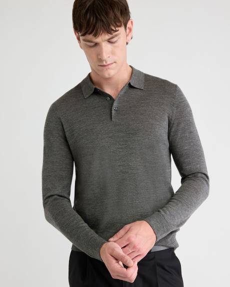 Merino Wool Polo Sweater