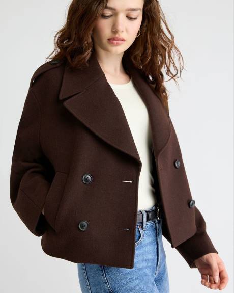 Wool-Blend Double-Breasted Coat